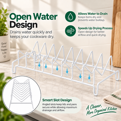White Kitchen Lid Organizer