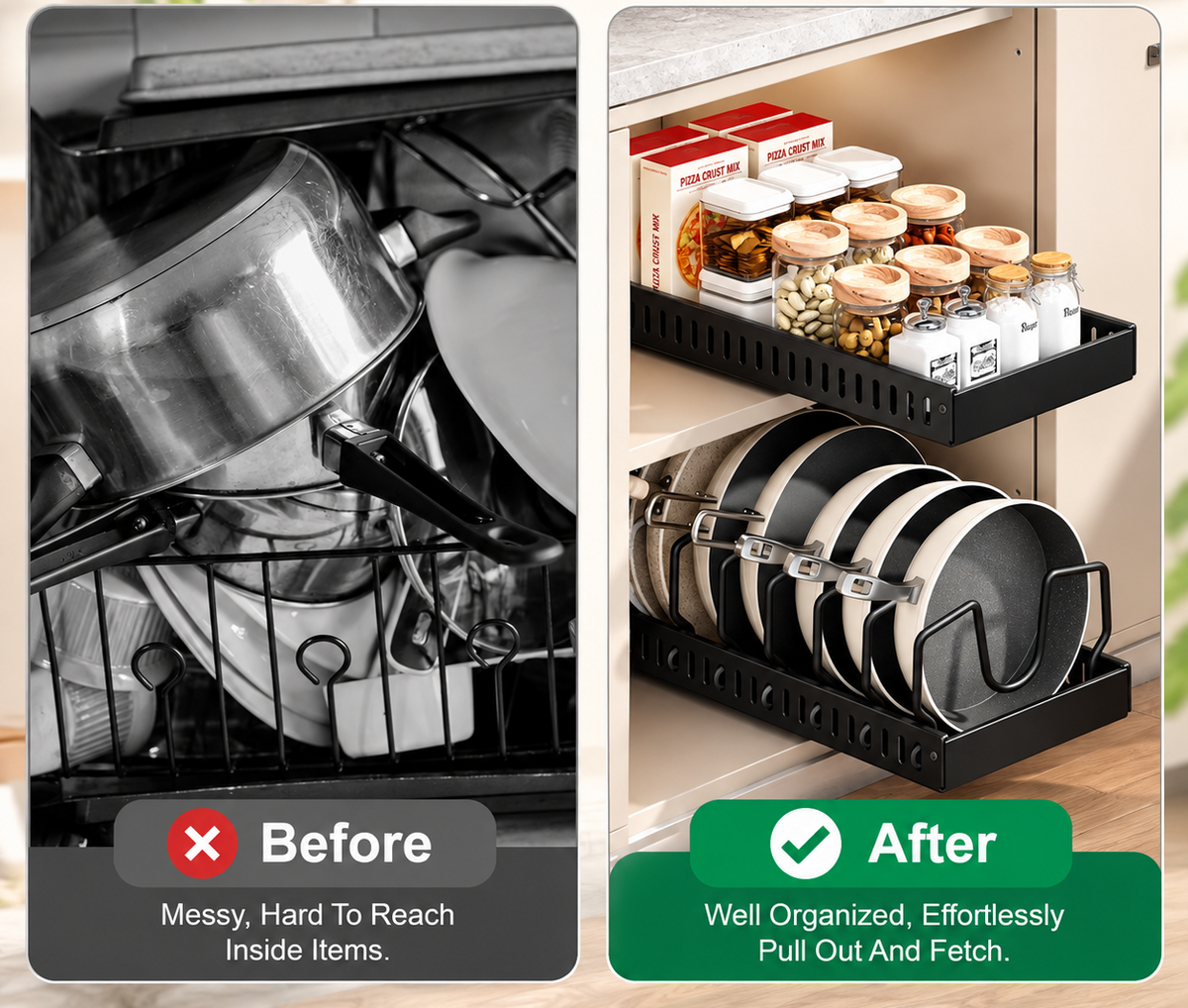 Pull-Out Pan Cabinet Organizer