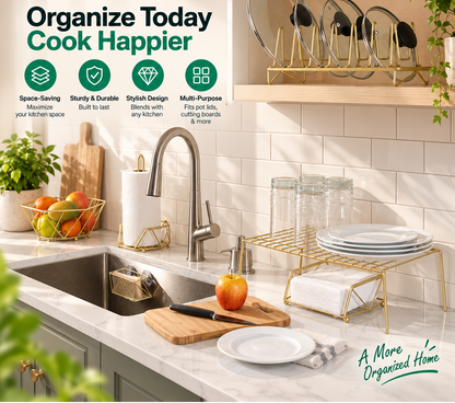 Satin Gold Lid Organizer