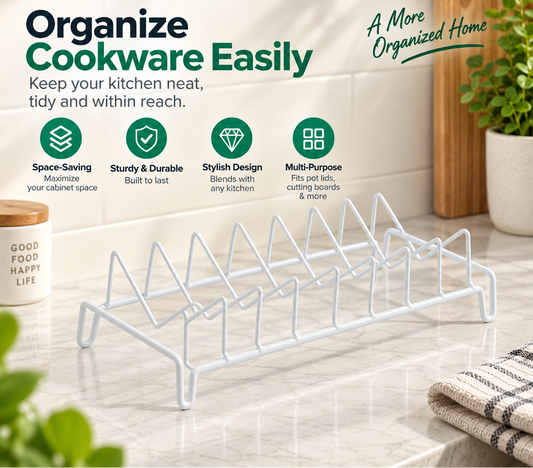 White Kitchen Lid Organizer